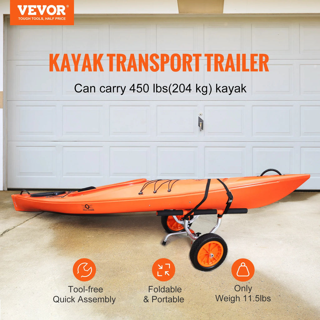 450lbs Kayak Cart with 12'' Solid Tire Adjustable Width