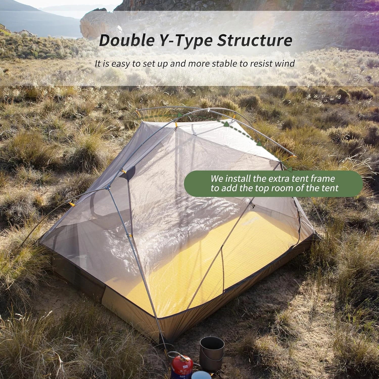 Naturehike Mongar 2 Person Tent 20D Nylon 210T Waterproof Ultralight Camping