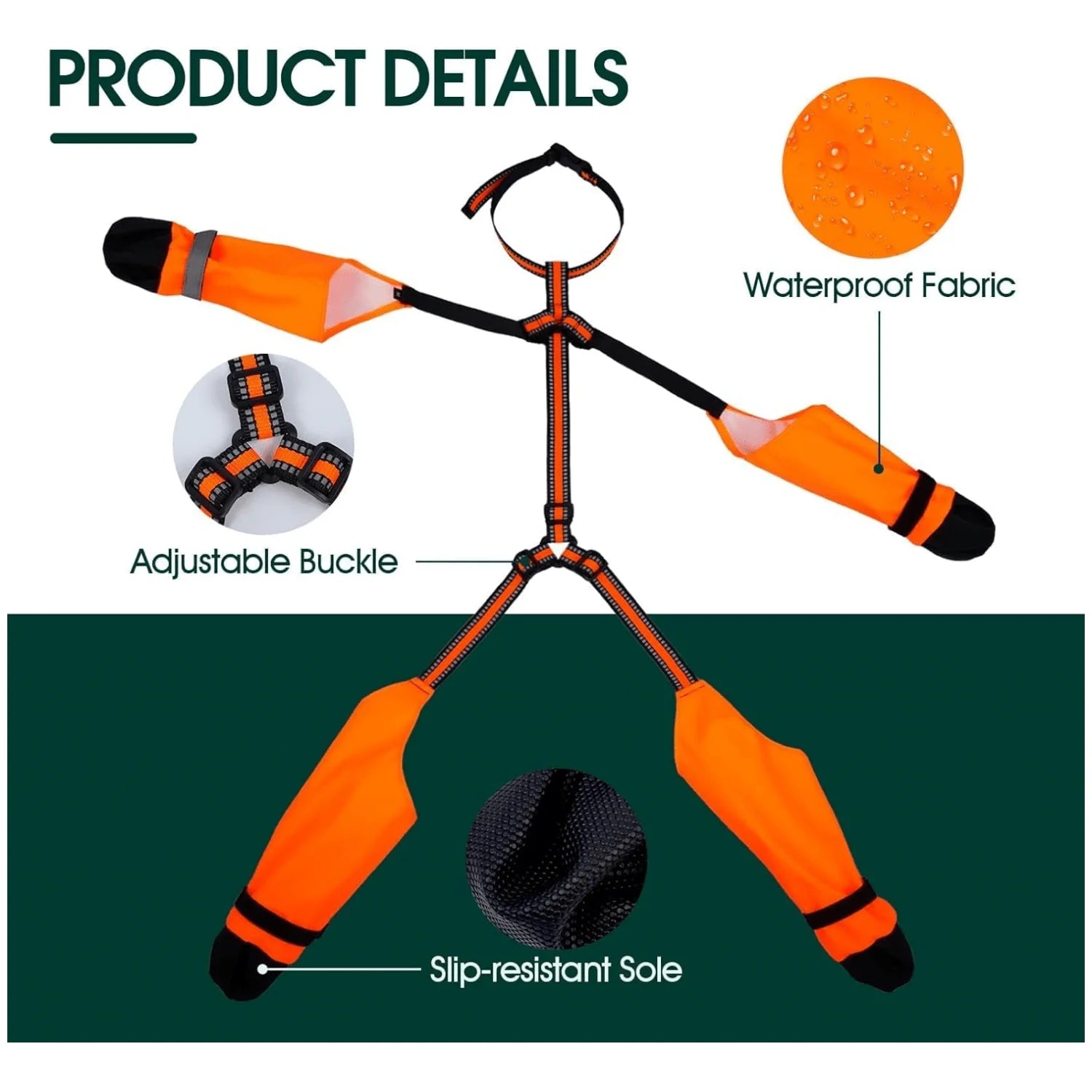 Adjustable Dog Suspender Boots Waterproof For All Size Dogs
