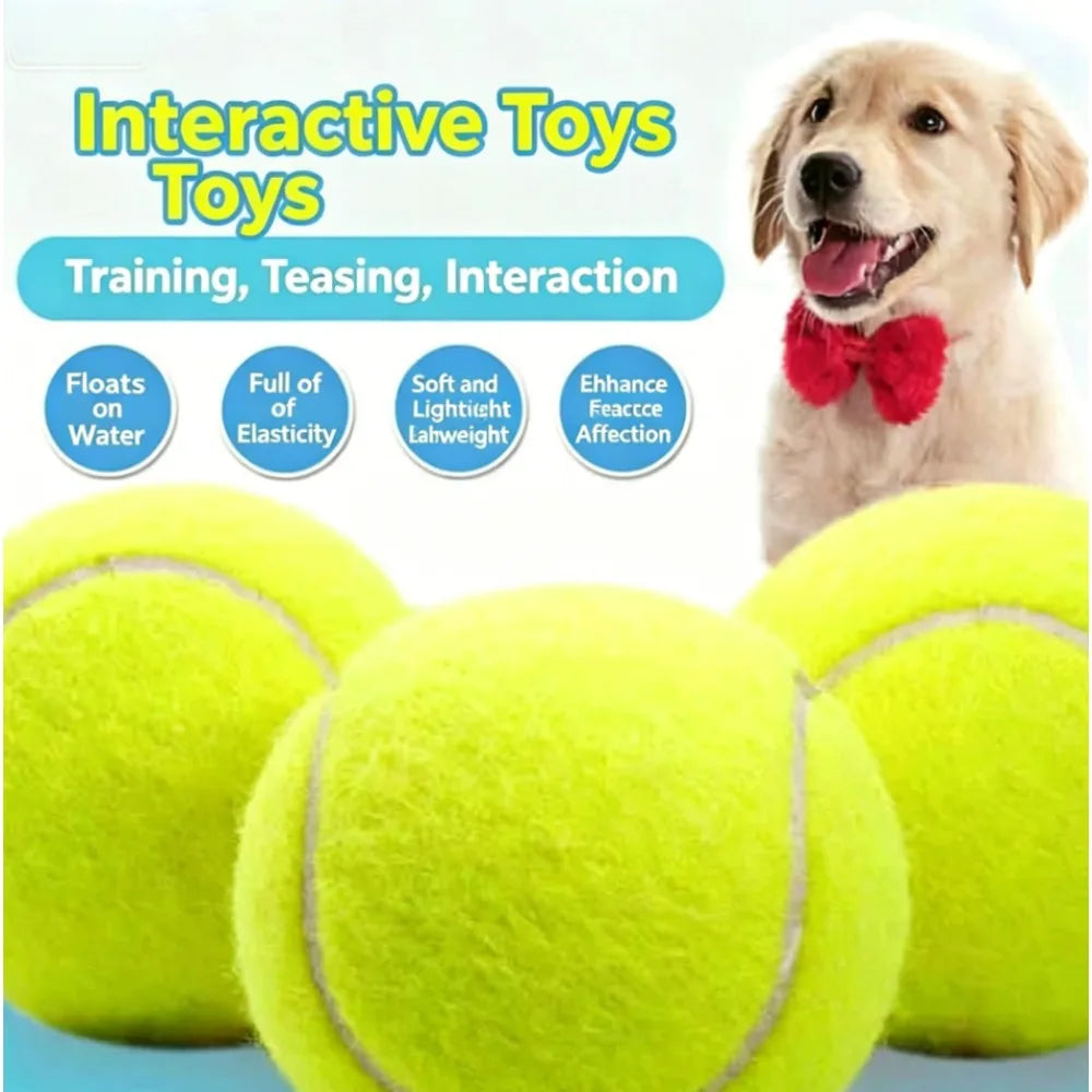 1Pc Dog Toy Bouncy Tennis Ball for Large Medium Small Dogs. Tough Chew Durable Rubber Toy for Biting. Training Fetch Pet Supply.