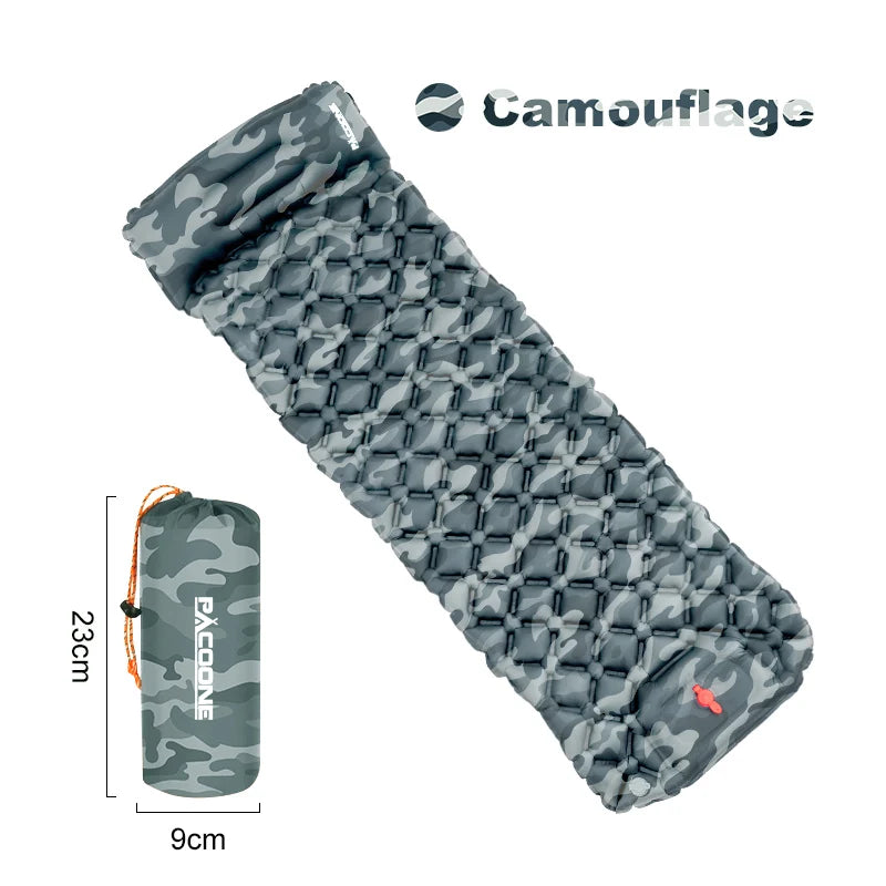 Camping Inflatable Mattress Built-in Pump Ultralight  With Headrest