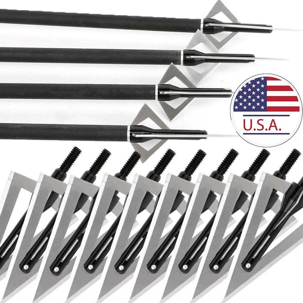 Archery Broadheads 12pcs 120grain Screw-in Aluminum Steel Arrowheads