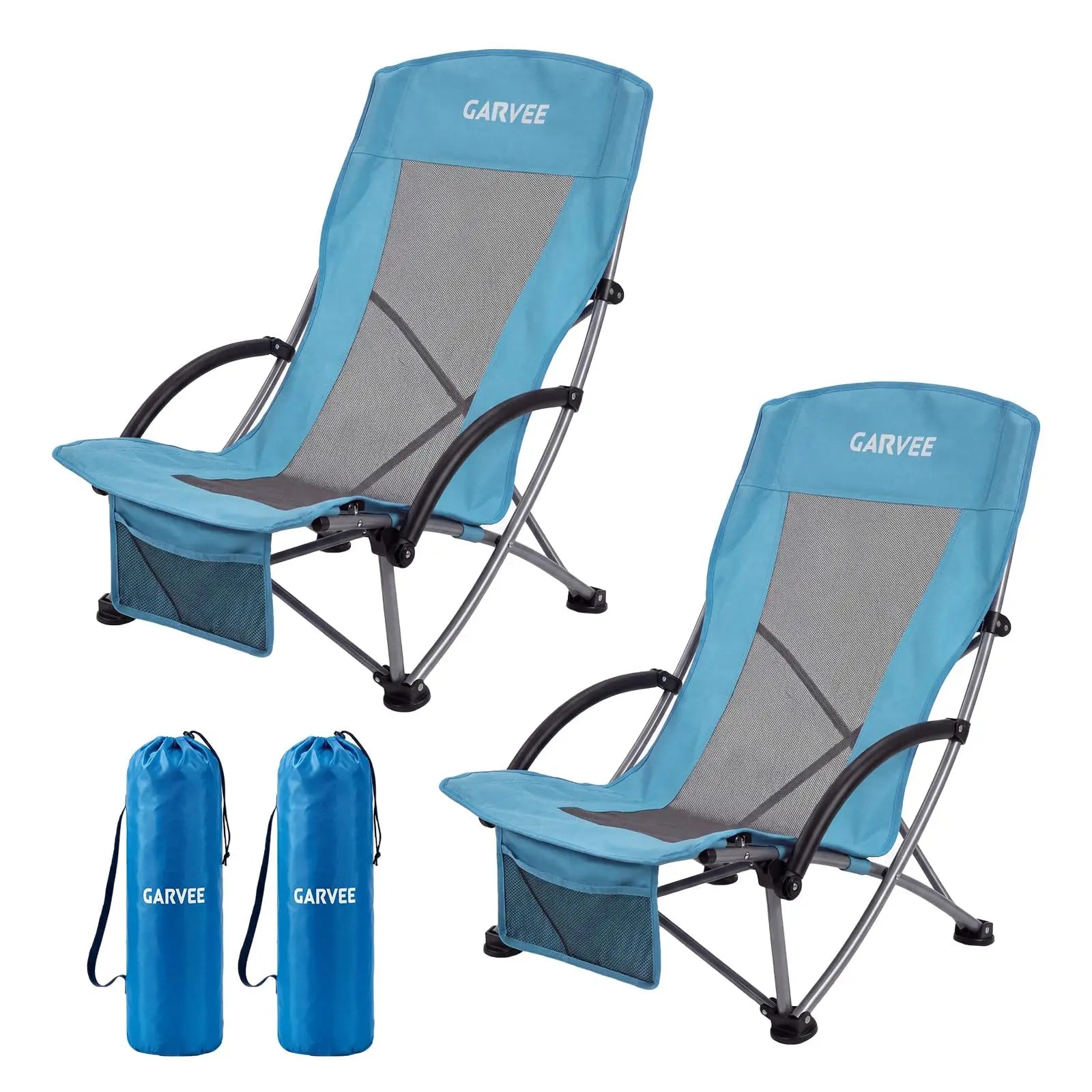 High Beach Chair 2 Pack, Folding Portable Extra Wide