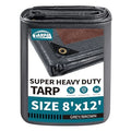 tarp 8x12 Feet Super Heavy Duty Tarps Cover 20mil Waterproof UV Protection Rip and Tear Proof Tarpaulin with Grommets Grey/Brow