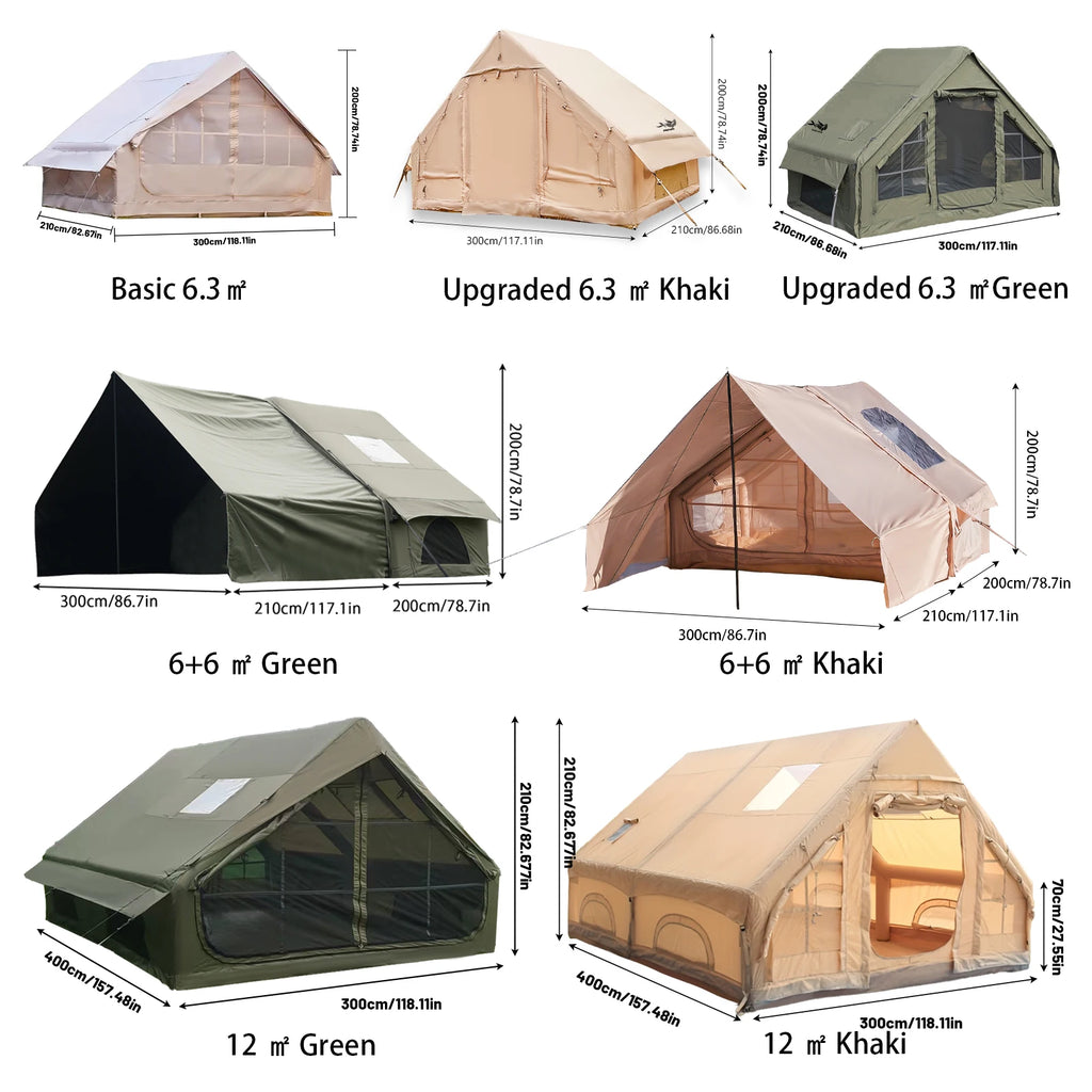 Large Inflatable Camping Tent with Skylight,  Breathable Mesh Design, Summer