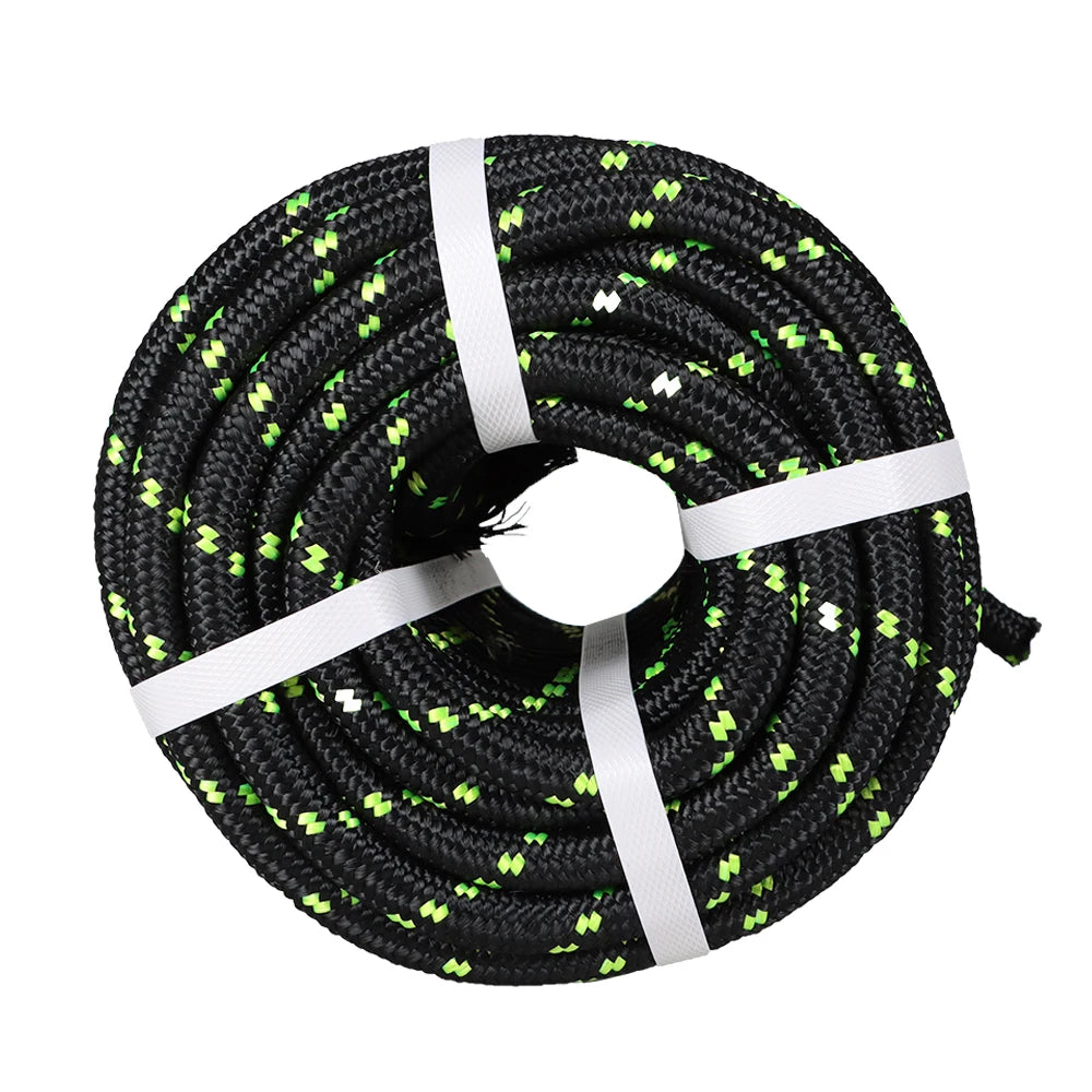1/2 Inch Double Braided Polyester Rope 150Ft Black-Green-for Tree Climbing Rigging, Arborist