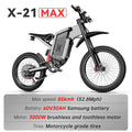 Adult Off Road Electric Bicycle 3000W Motors 60V30AH Lithium Battery Speed 85Kmh