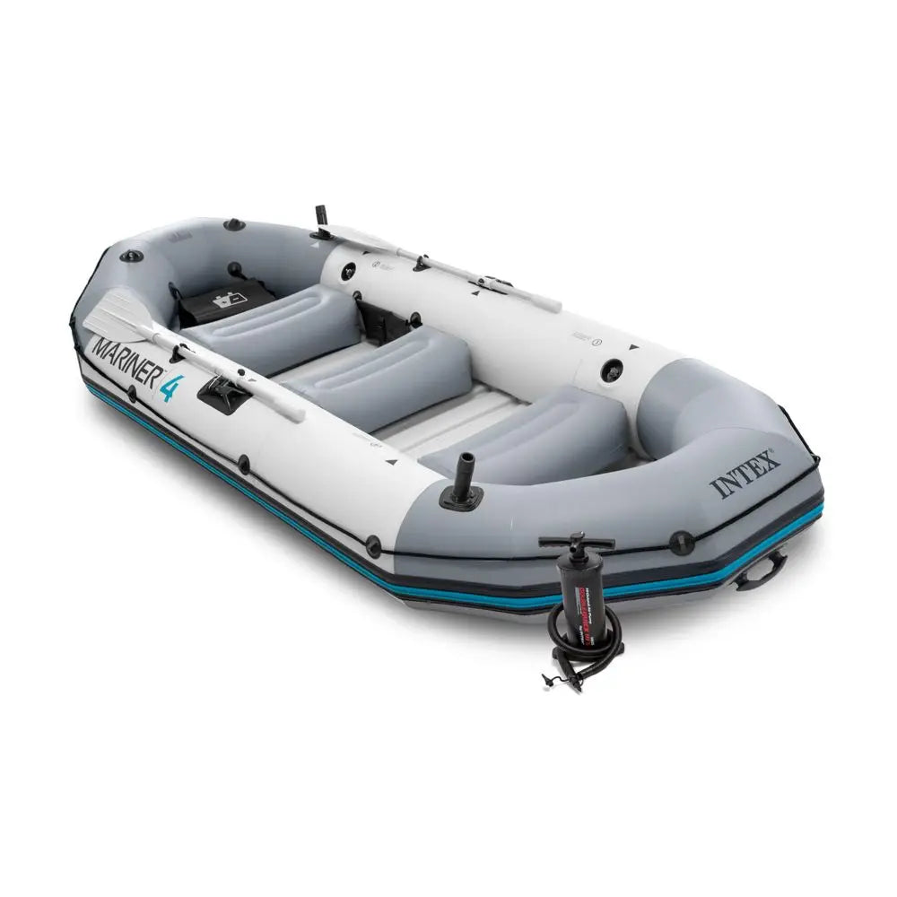 Inflatable Boat Includes Boat Oars and HighOutput Pump SuperTough PVC