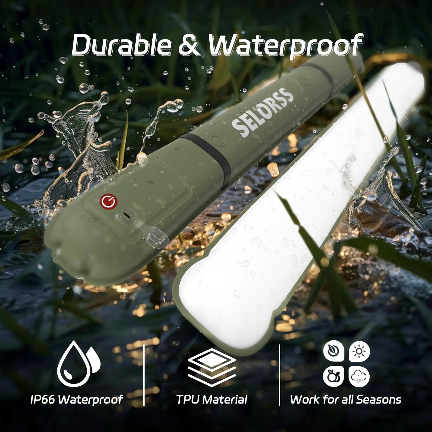 Rechargeable Portable Waterproof 2000 mAh Tent or work light