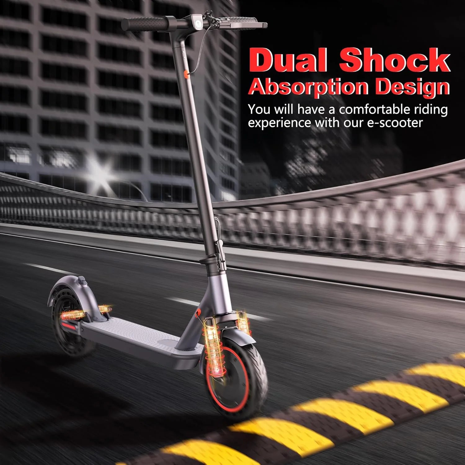 Electric Scooter with 42V 22 Miles Range Dual Braking & Suspension