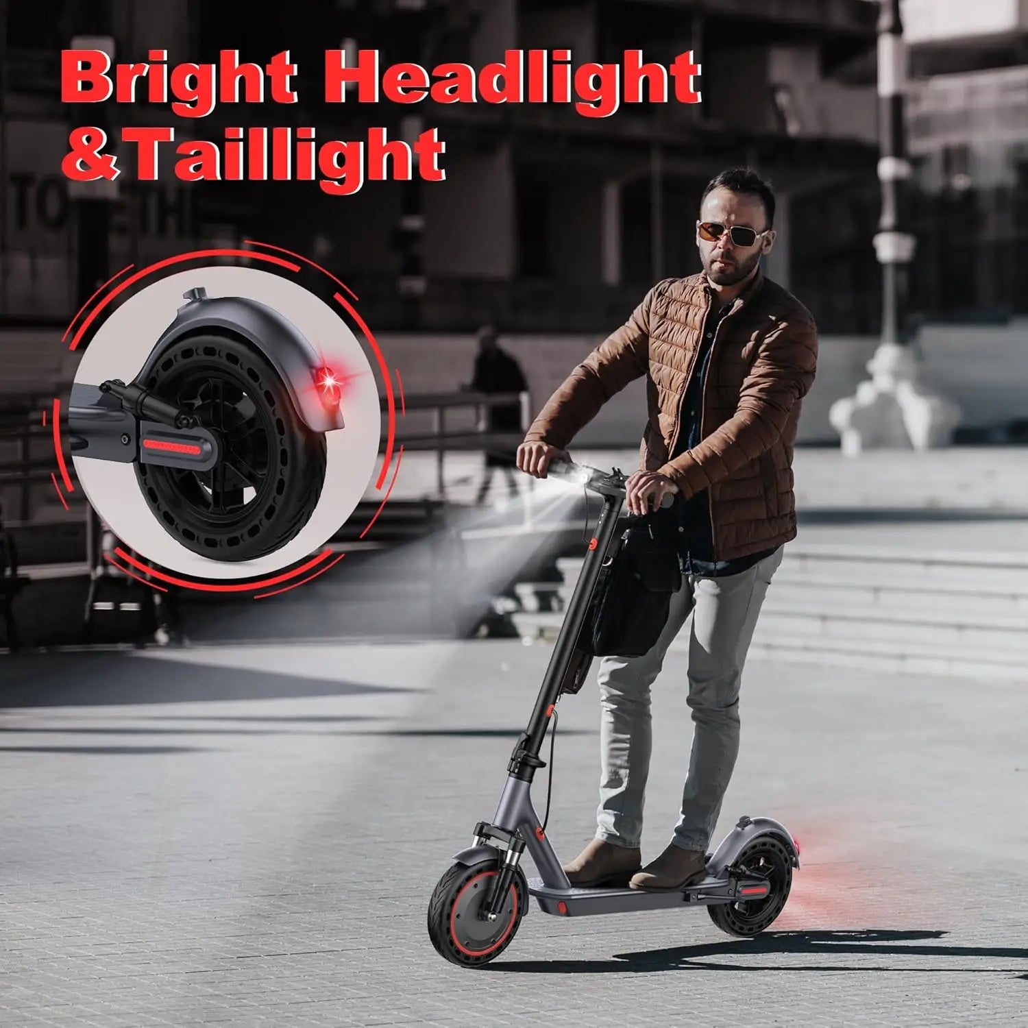 Electric Scooter with 42V 22 Miles Range Dual Braking & Suspension