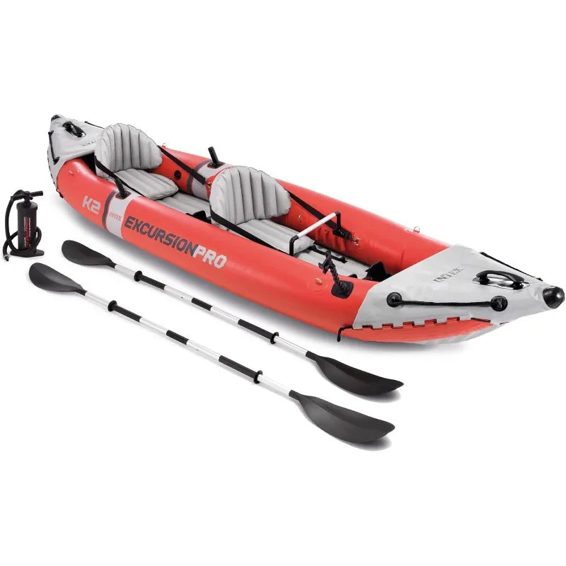 Inflatable 2 Person Kayak SuperTough PVC With 86in Paddles High Output Pump