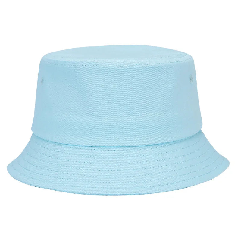 100% Pure Cotton Solid Color Bucket Hat