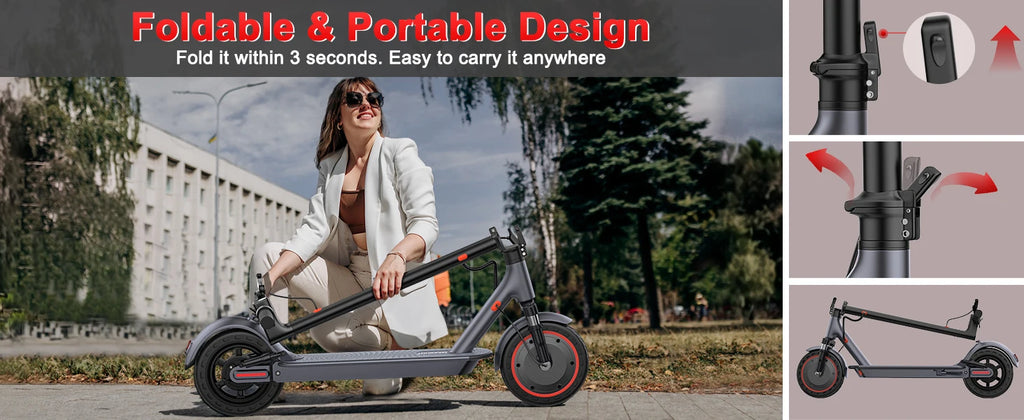 Electric Scooter with 42V 22 Miles Range Dual Braking & Suspension