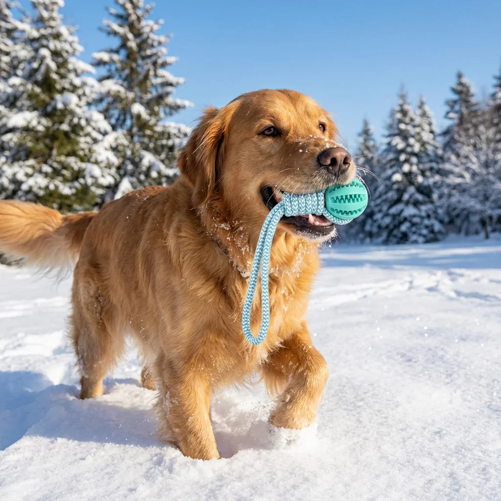 Cotton Rope & Rubber Dog Chew Ball