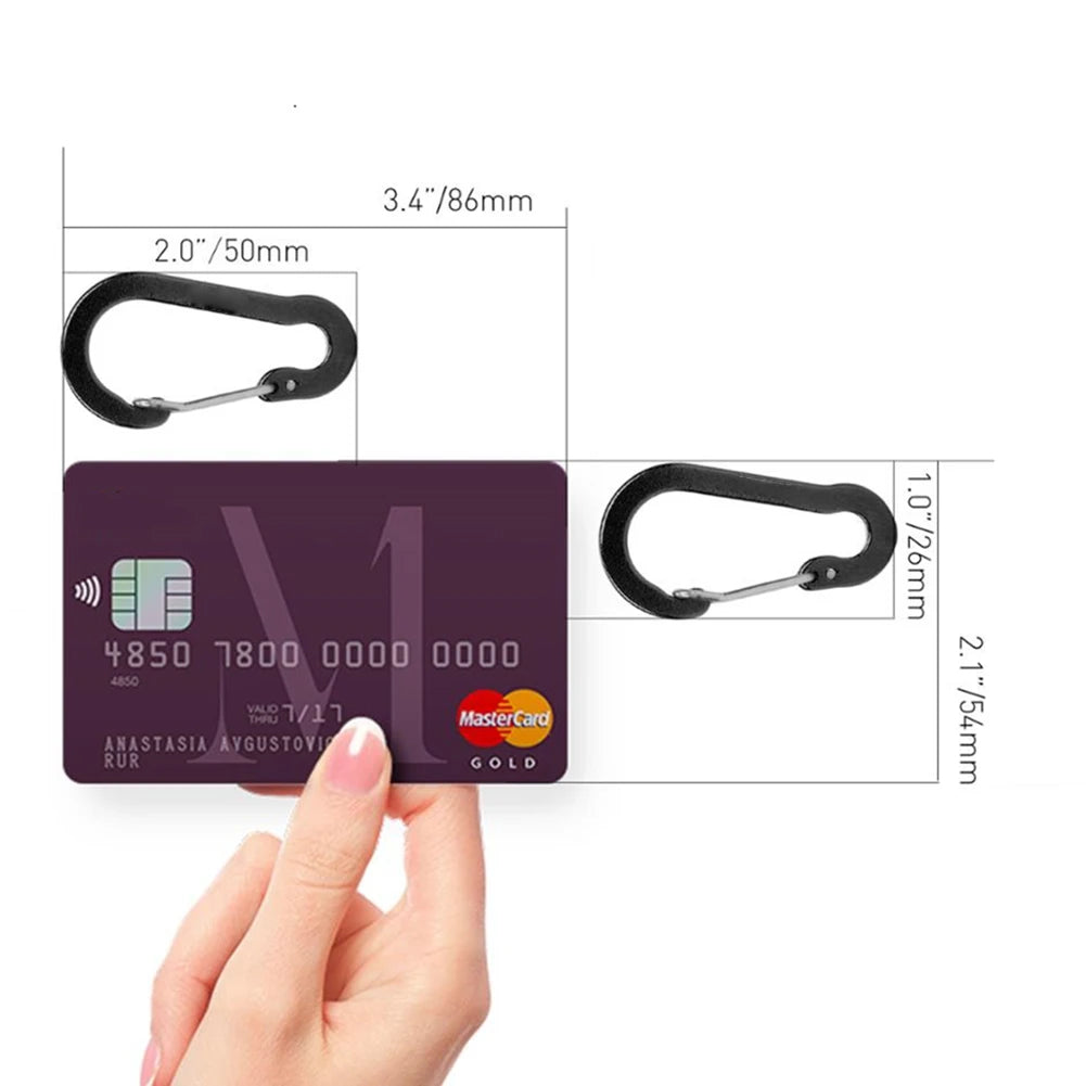 6Pcs Outdoor Carabiner Keychain D Shape Mini Carabiner